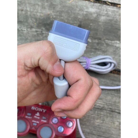 Sony PlayStation SCPH-110 PS1 PS One PS2 Controller Clear Red & Blue Translucent - Picture 3 of 9
